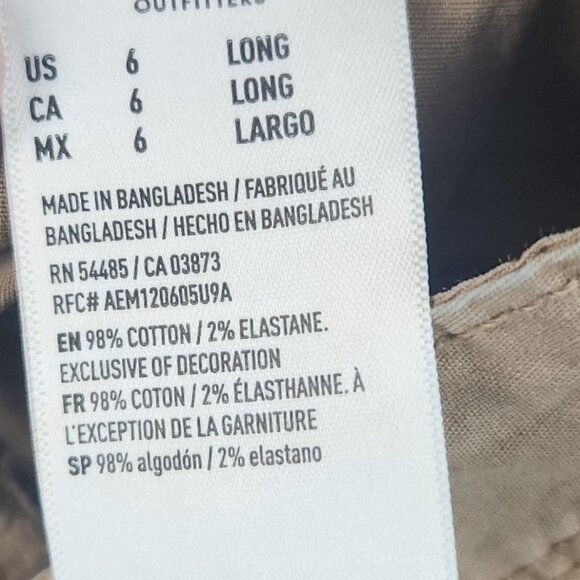 American Eagle Pants Jean Women 6 6L Tan Baggy Jogger Wide Leg Cargo Utility AEO - Picture 11 of 12